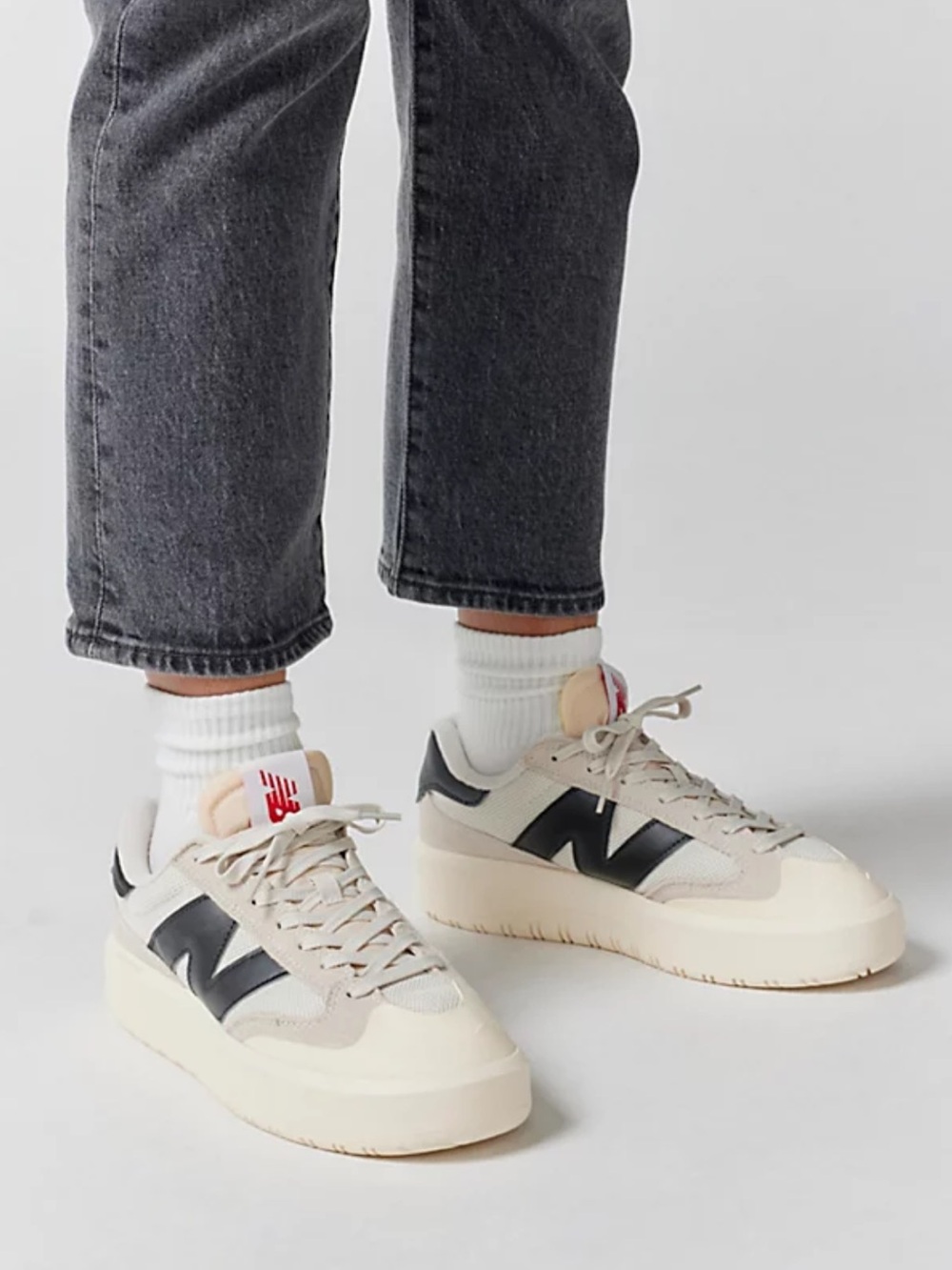 New Balance CT302 Women's Cream and Black Retro Platform Sneaker